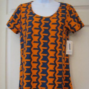 * 3/$15 LuLaRoe Classic T XS NWT $35 Bold Orange & Blue Geometric Print New